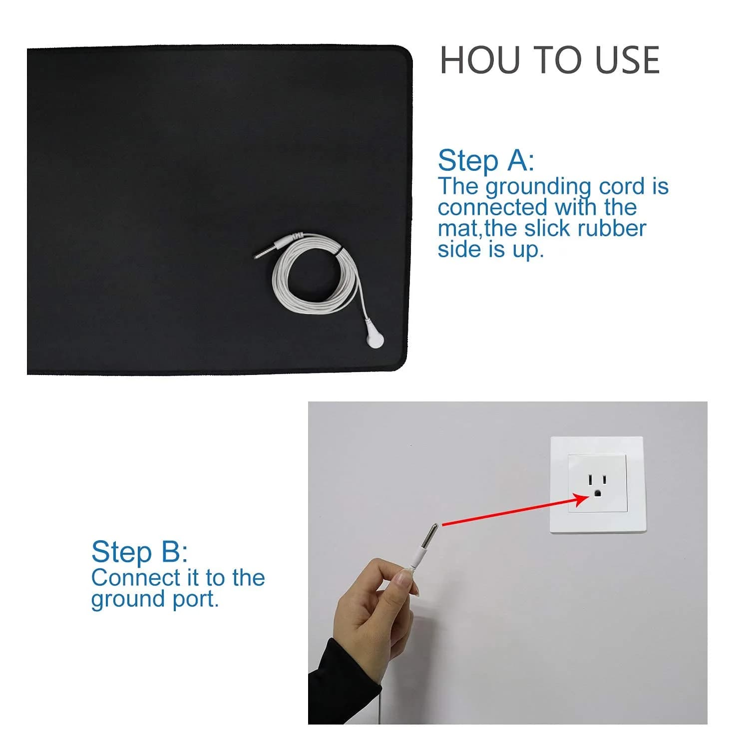 NIULAFR Grounding Mat 60x90 cm (23.6x35.4 Inch) | EMF Recovery with Carbon Fiber Foot Therapy - view 7