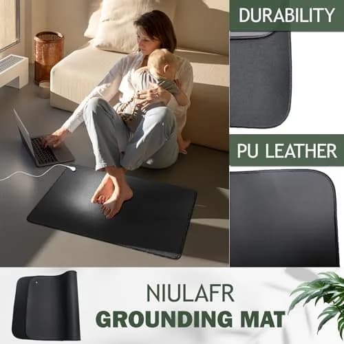 NIULAFR Grounding Mat 60x90 cm (23.6x35.4 Inch) | EMF Recovery with Carbon Fiber Foot Therapy thumbnail 3