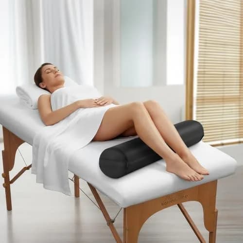 Saloniture Full Round Massage Table Bolster Pillow Pad - 26 x 6 Inch - Black | Supportive & Durable Foam thumbnail 5