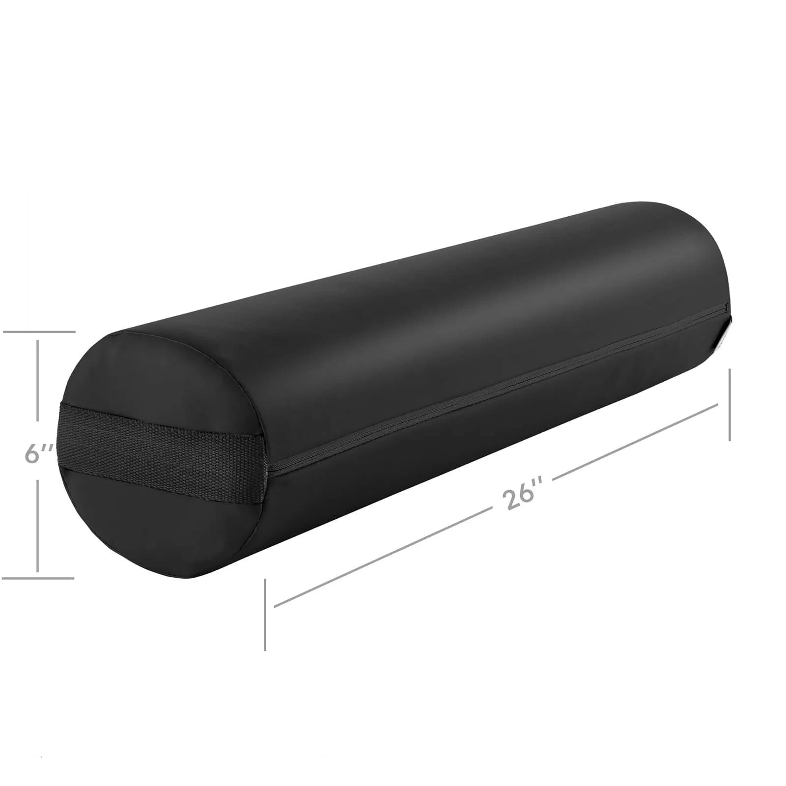 Saloniture Full Round Massage Table Bolster Pillow Pad - 26 x 6 Inch - Black | Supportive & Durable Foam - view 3