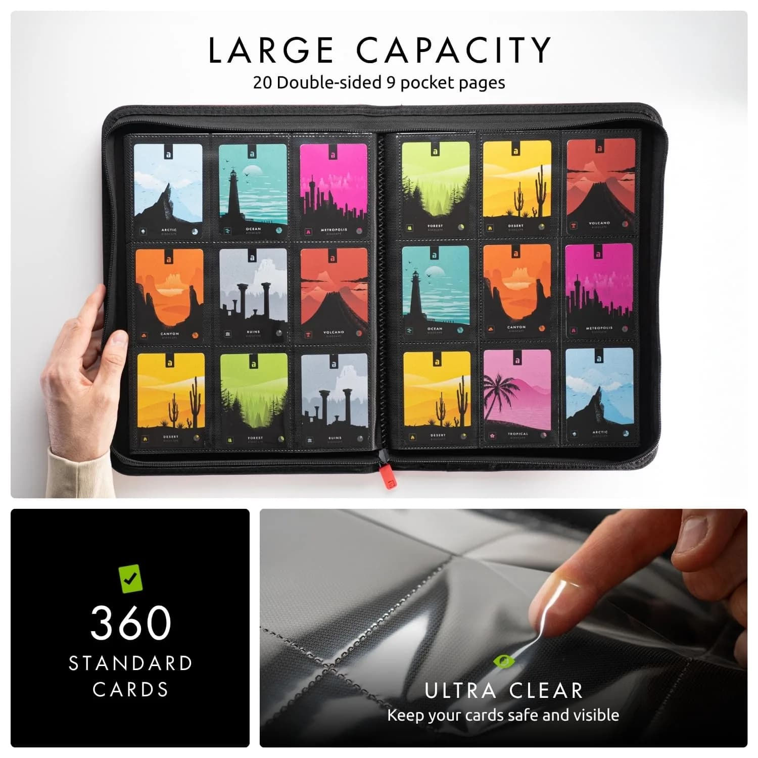 Vault X 9 Pocket Zip Binder with Exo-Tec Cover - Red Edition | Holds 360 Cards - view 4