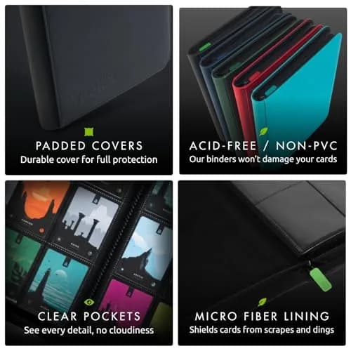 Vault X 9 Pocket Zip Trading Card Binder 360 Cards Exo-Tec (Red) | Durable, Water-Resistant, Archival-Safe thumbnail 7