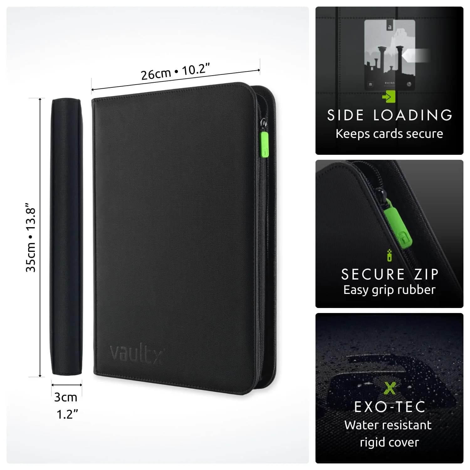 Vault X 9 Pocket Zip Trading Card Binder 360 Cards Exo-Tec (Red) | Durable, Water-Resistant, Archival-Safe - view 2
