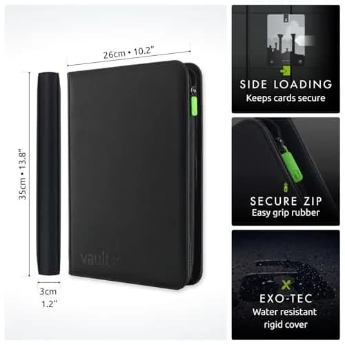 Vault X 9 Pocket Zip Trading Card Binder 360 Cards Exo-Tec (Red) | Durable, Water-Resistant, Archival-Safe thumbnail 2
