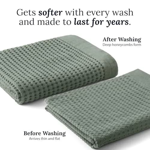 GILDEN TREE Waffle Bath Sheet 40x80 | Quick Dry Luxury Towels, 2 Pack, Modern Style (Slate) thumbnail 5