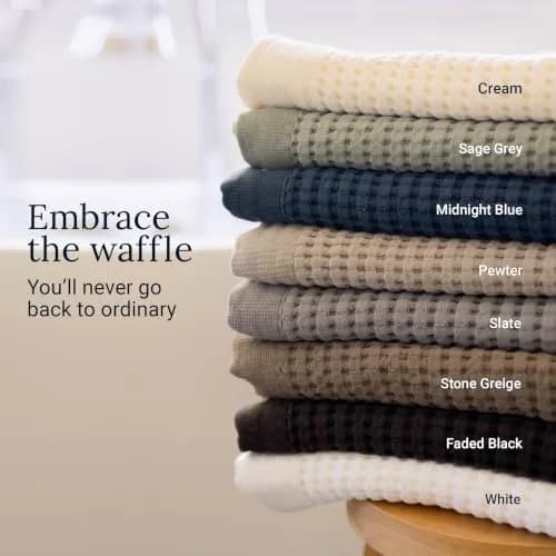 GILDEN TREE Waffle Bath Sheet 40x80 | Quick Dry Luxury Towels, 2 Pack, Modern Style (Slate) thumbnail 6