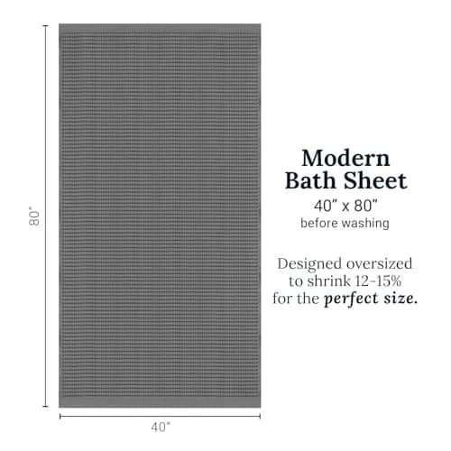 GILDEN TREE Waffle Bath Sheet 40x80 | Quick Dry Luxury Towels, 2 Pack, Modern Style (Slate) thumbnail 9