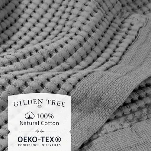 GILDEN TREE Waffle Bath Sheet 40x80 | Quick Dry Luxury Towels, 2 Pack, Modern Style (Slate) thumbnail 2