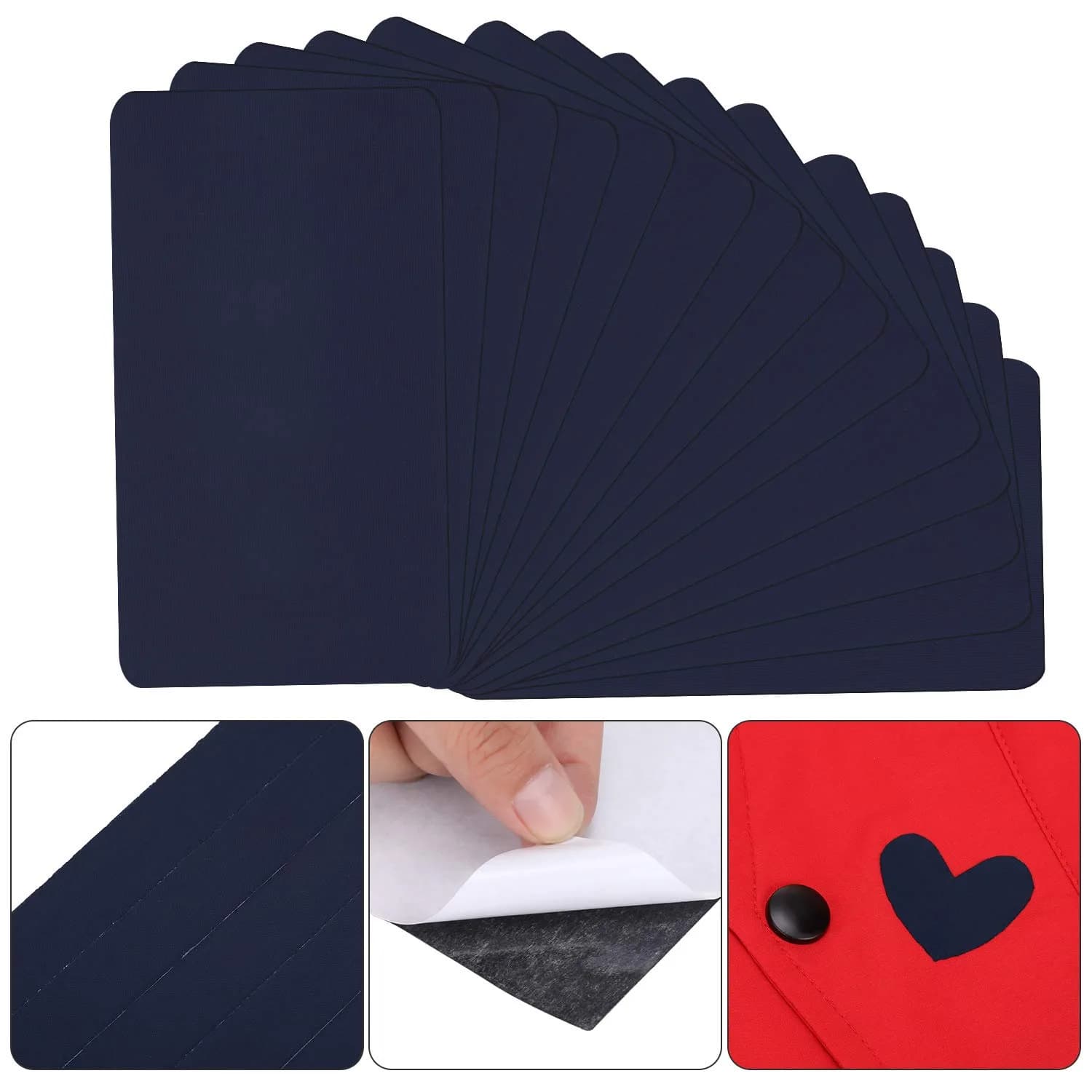WILLBOND 15 Pieces Nylon Repair Patches 20 x 10 cm (7.87 x 3.94 Inches) | Self-Adhesive Fabric Mending for Clothing & Gear - view 5