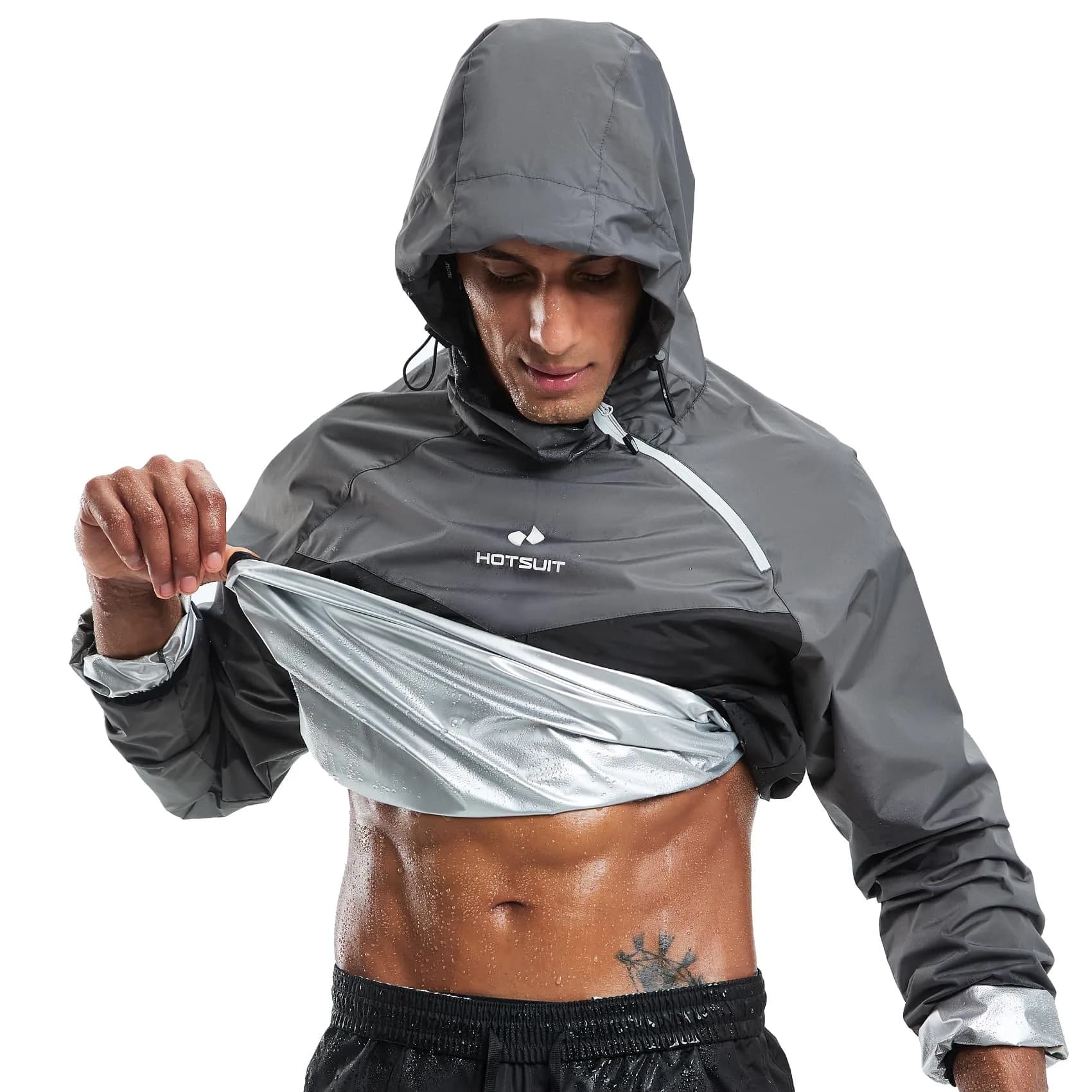 HOTSUIT Men's B. Gray Sauna Jacket Only for Weight Loss - XX-Large - view 2