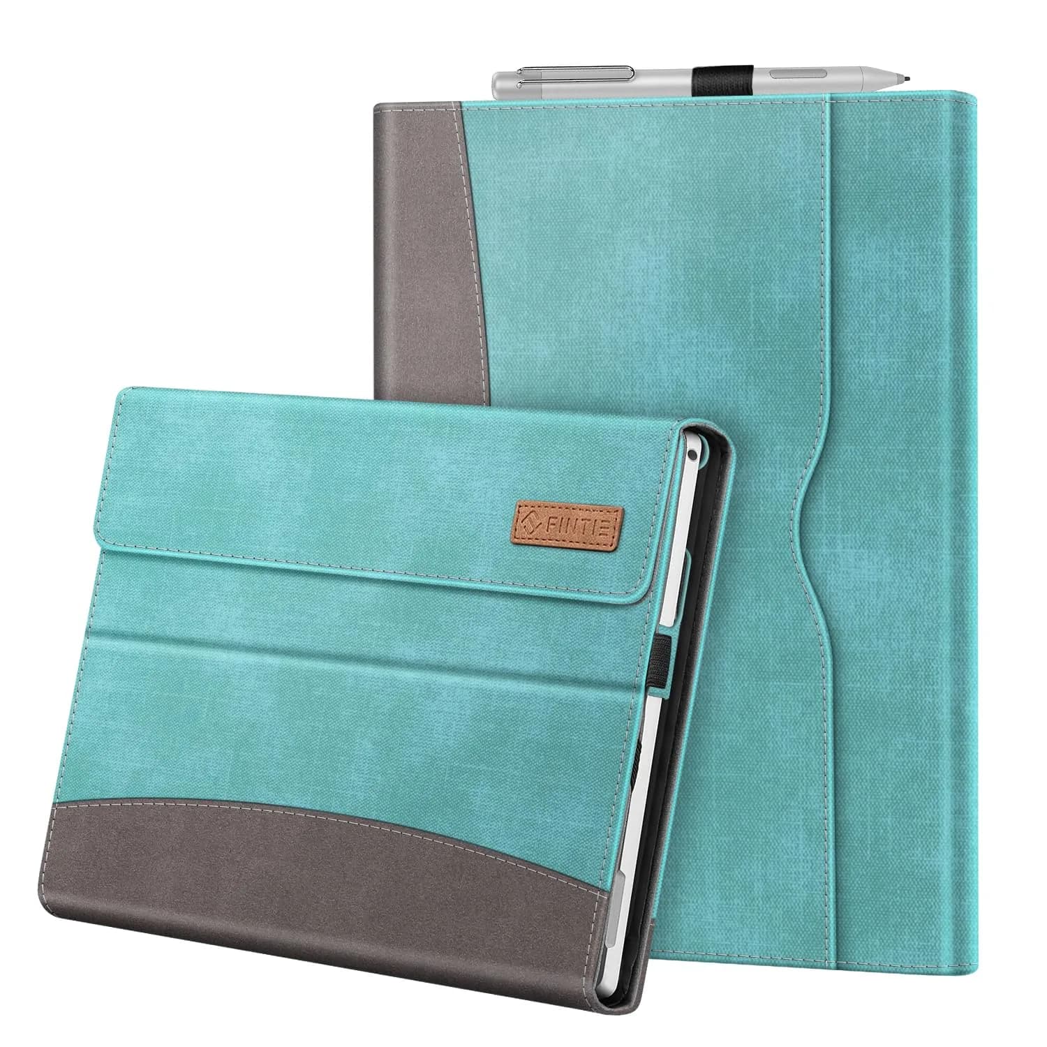 Fintie Case for Microsoft Surface Pro 7 Plus, Pro 7/6/5/4/3 12.3 inch Tablet | Turquoise, Built-in Kickstand, Stylus Holder