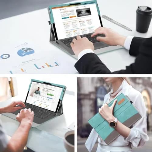 Fintie Case for Microsoft Surface Pro 7 Plus, Pro 7/6/5/4/3 12.3 inch Tablet | Turquoise, Built-in Kickstand, Stylus Holder thumbnail 7