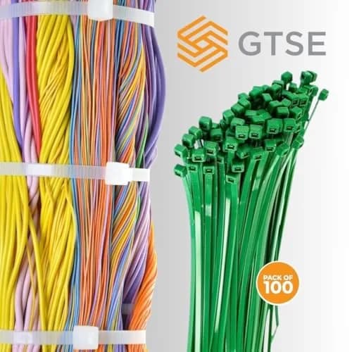 GTSE 8 Inch Green Nylon Zip Ties | 100 Pack, 18lb, Self-Locking, Weather-Resistant thumbnail 4