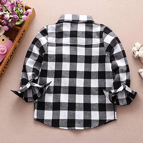 Goodplayer Kids Flannel Shirt 18-24 Months | Soft Cotton Plaid Top for Baby Boys & Girls thumbnail 7