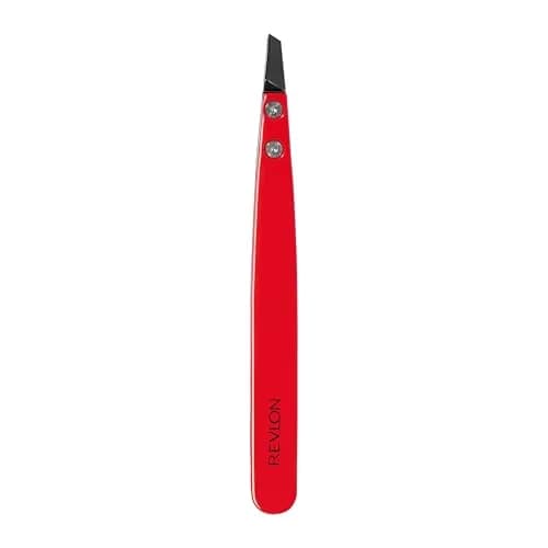 Revlon Ceramic Slanted Tip Tweezers, Precision For Eyebrow Shaping and Fine Hair Removal, Stainless Steel Body, Red, 1 Count | Hand-Finished Ceramic Tip thumbnail 2