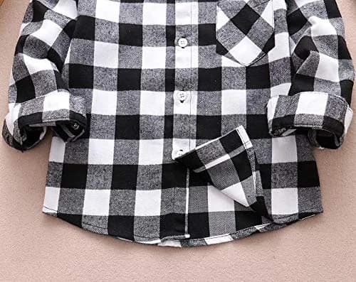 Goodplayer Red Plaid Flannel Shirt for Kids 4-5T | Soft Cotton, Classic Design, Perfect for Winter thumbnail 4