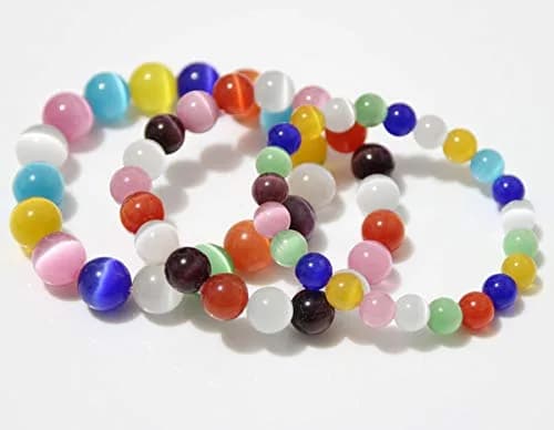 Suoirblss Cat's Eye Stone Bracelet 12mm (0.47 inch) | Crystal Gemstone Beaded Yoga Bracelet for Women & Men thumbnail 3