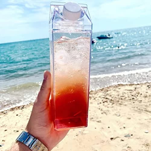 STARGOODS SUPPLY Clear Milk Carton Water Bottle 500ml (16.9 Ounces) | BPA-Free Acrylic for Daily Use thumbnail 6