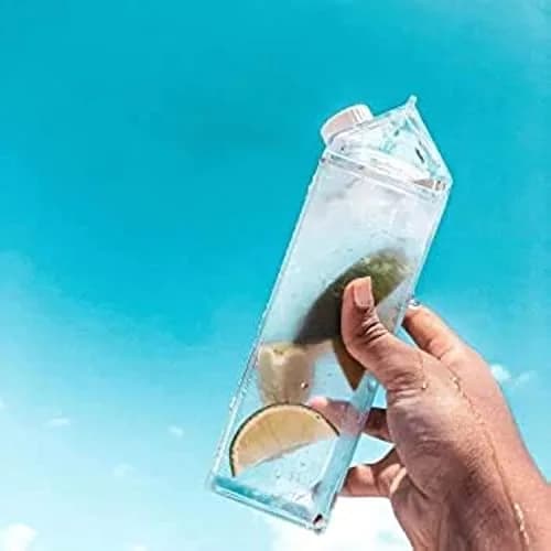 STARGOODS SUPPLY Clear Milk Carton Water Bottle 500ml (16.9 Ounces) | BPA-Free Acrylic for Daily Use thumbnail 2