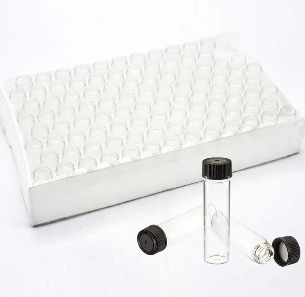 SUCOHANS 4ml Glass Vials with Black Phenolic Screw Caps | Sample & Storage Vials in India — Clear