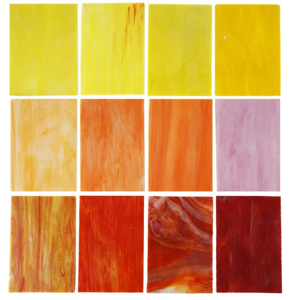 Lanyani 10 Sheets Variety Stained Glass Sheets Pack, 4 x 6 inch | Fall Colors Mosaic Tiles for Crafts — Fall