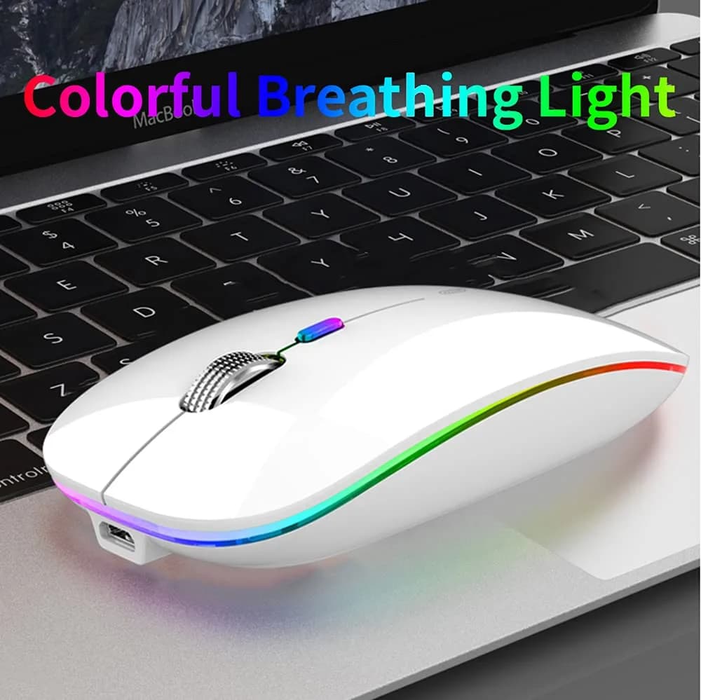 Uiosmuph G12 LED Wireless Mouse - White | Rechargeable, Silent, USB-C, 1600 DPI - view 2