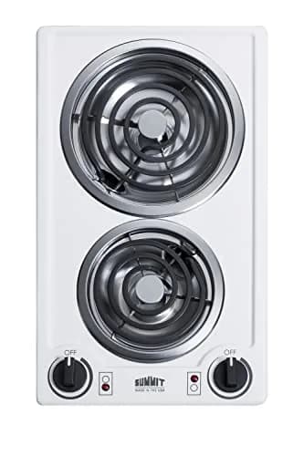 Summit 12" 2 Burner Electric Cooktop | 230V Radiant Coil Elements, Made in the USA, White thumbnail 1