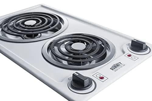 Summit 12" 2 Burner Electric Cooktop | 230V Radiant Coil Elements, Made in the USA, White thumbnail 3
