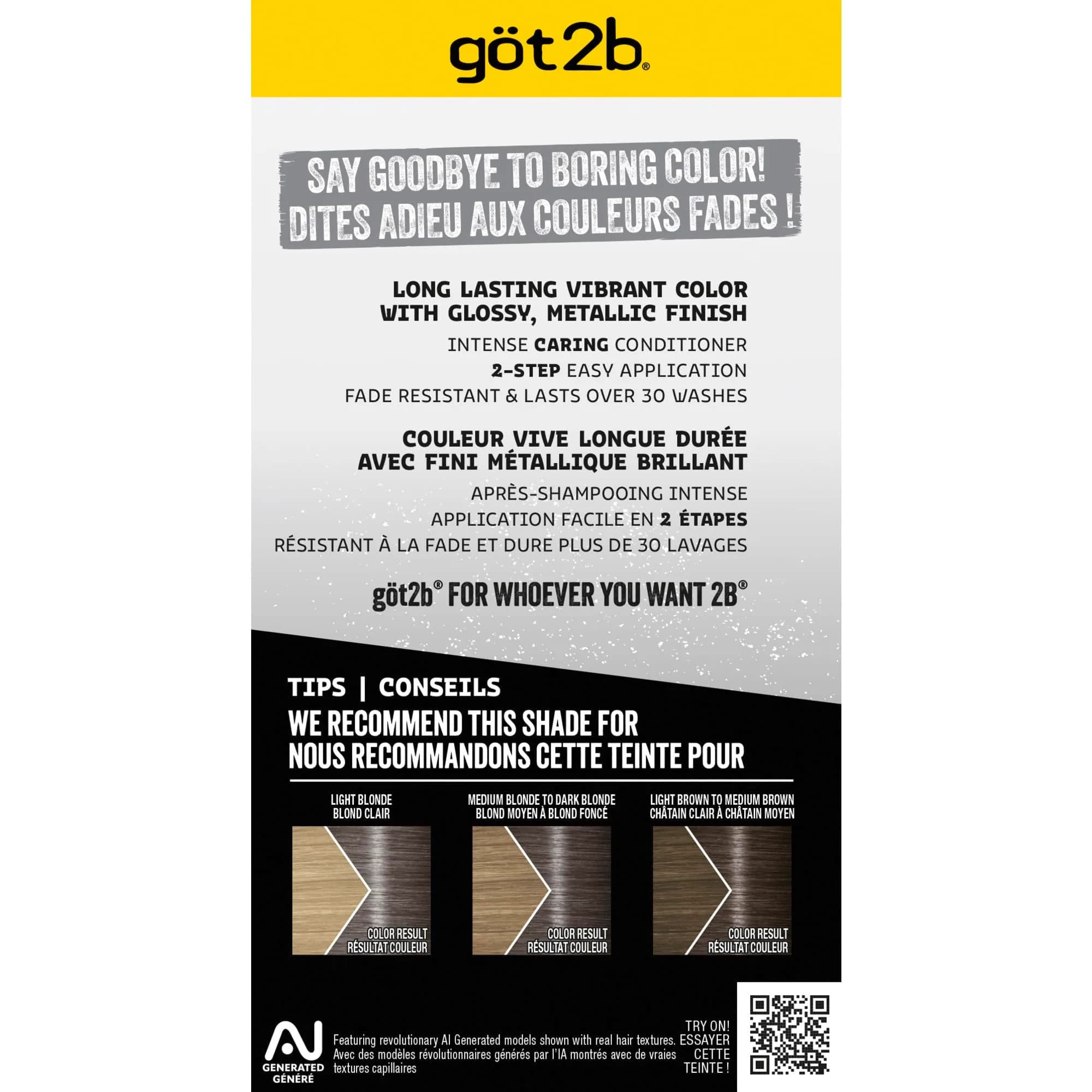 Got2B Metallics Permanent Hair Color M72 Dusty Silver 142ml (4.8 Fl Oz) | Anti-Fade Metallic Shine - view 6