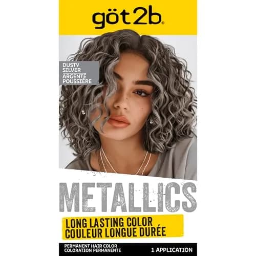 Got2B Metallics Permanent Hair Color M72 Dusty Silver 142ml (4.8 Fl Oz) | Anti-Fade Metallic Shine thumbnail 1