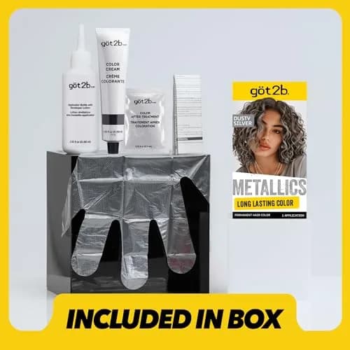 Got2B Metallics Permanent Hair Color M72 Dusty Silver 142ml (4.8 Fl Oz) | Anti-Fade Metallic Shine thumbnail 7