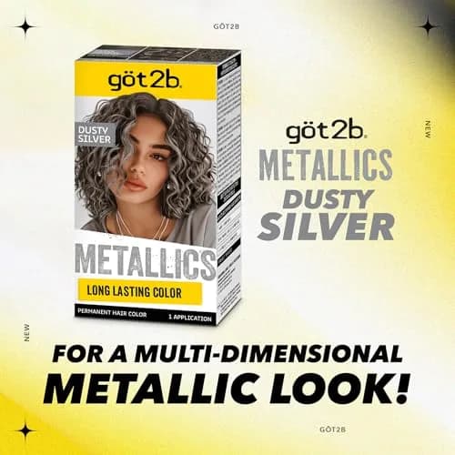 Got2B Metallics Permanent Hair Color M72 Dusty Silver 142ml (4.8 Fl Oz) | Anti-Fade Metallic Shine thumbnail 8