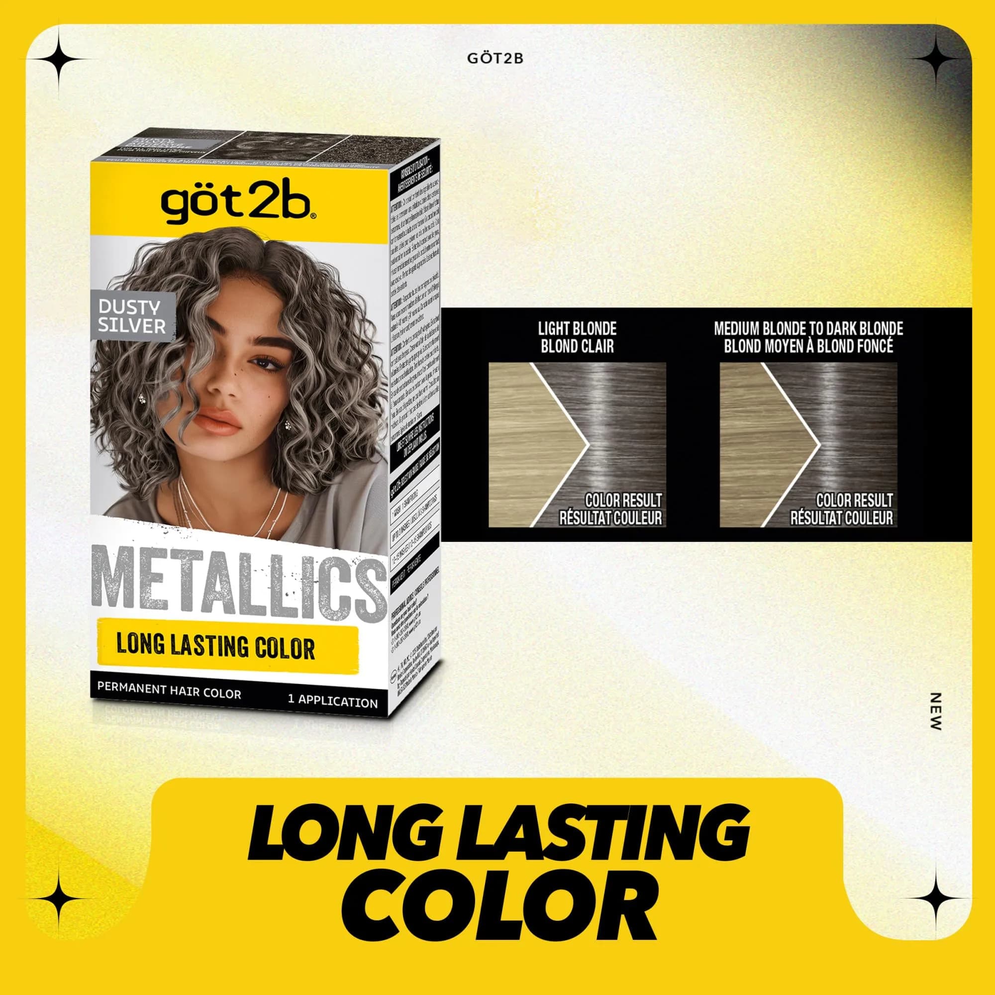 Got2B Metallics Permanent Hair Color M72 Dusty Silver 142ml (4.8 Fl Oz) | Anti-Fade Metallic Shine - view 3