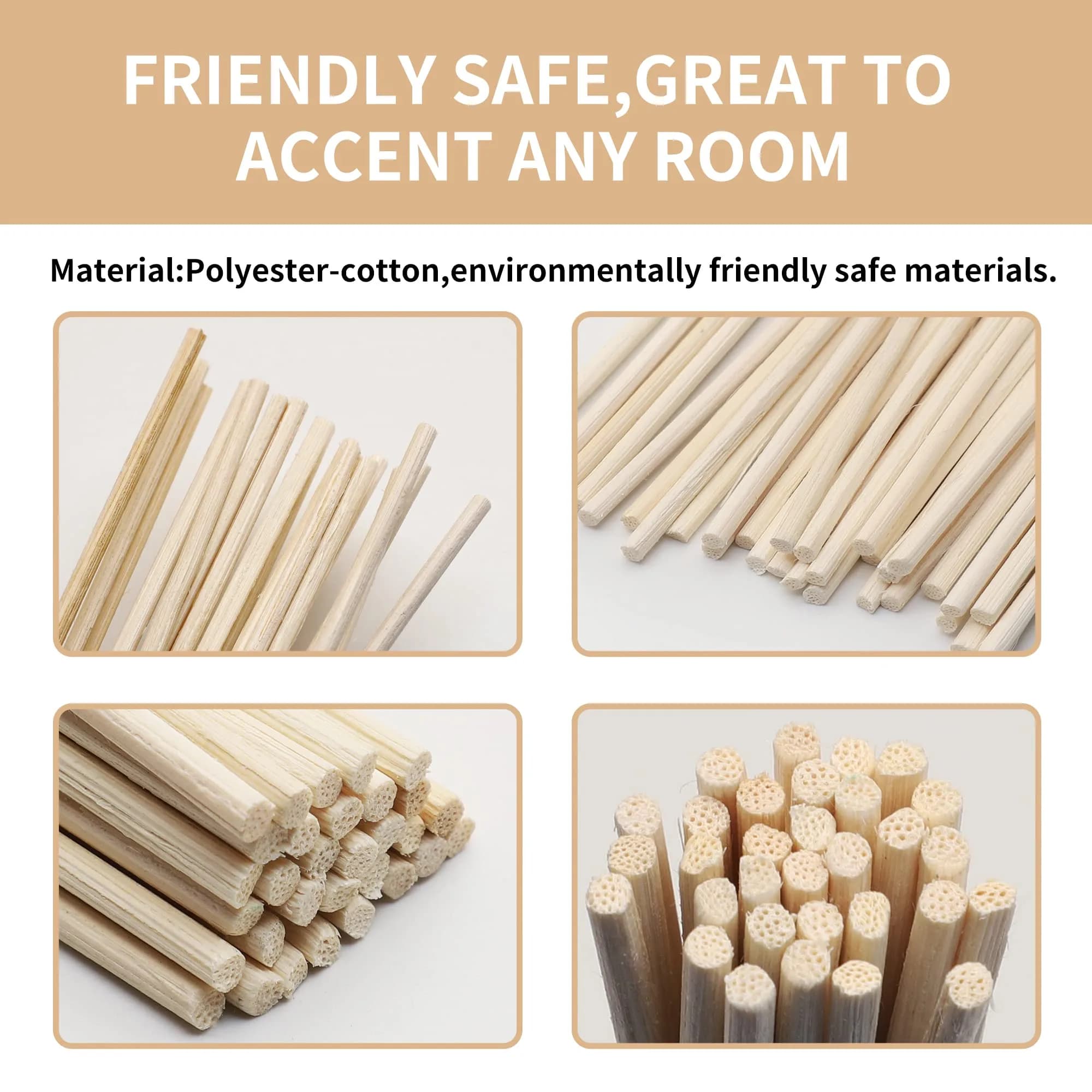 VFULIE 100PCS Reed Diffuser Sticks 10 inches (25.4 cm) | Natural Rattan for Home & Office Fragrance - view 5