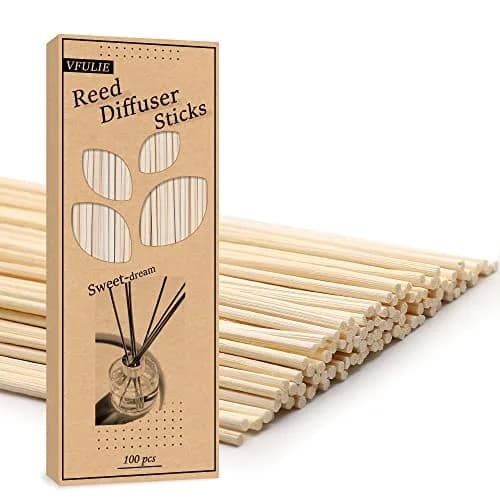 VFULIE 100PCS Reed Diffuser Sticks 10 inches (25.4 cm) | Natural Rattan for Home & Office Fragrance thumbnail 1
