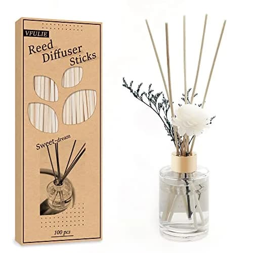 VFULIE 100PCS Reed Diffuser Sticks 10 inches (25.4 cm) | Natural Rattan for Home & Office Fragrance thumbnail 2