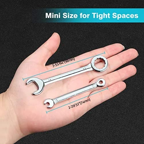 SPEEDWOX Mini Combination Wrench Set 4-11mm (10 Pcs) | High Carbon Steel with Rust-Resistant Chrome Finish thumbnail 5