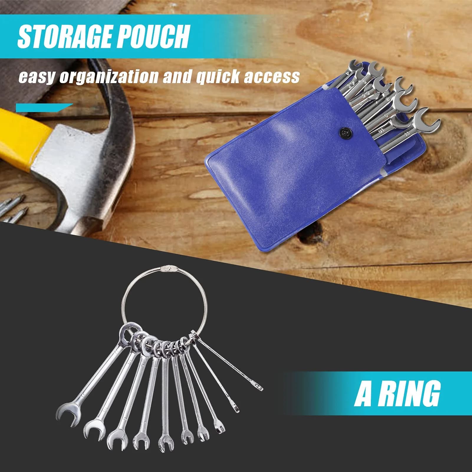 SPEEDWOX Mini Combination Wrench Set 4-11mm (10 Pcs) | High Carbon Steel with Rust-Resistant Chrome Finish - view 6