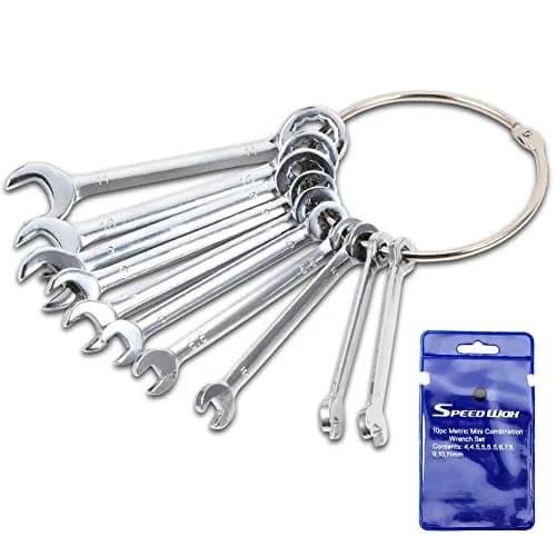 SPEEDWOX Mini Combination Wrench Set 4-11mm (10 Pcs) | High Carbon Steel with Rust-Resistant Chrome Finish thumbnail 1