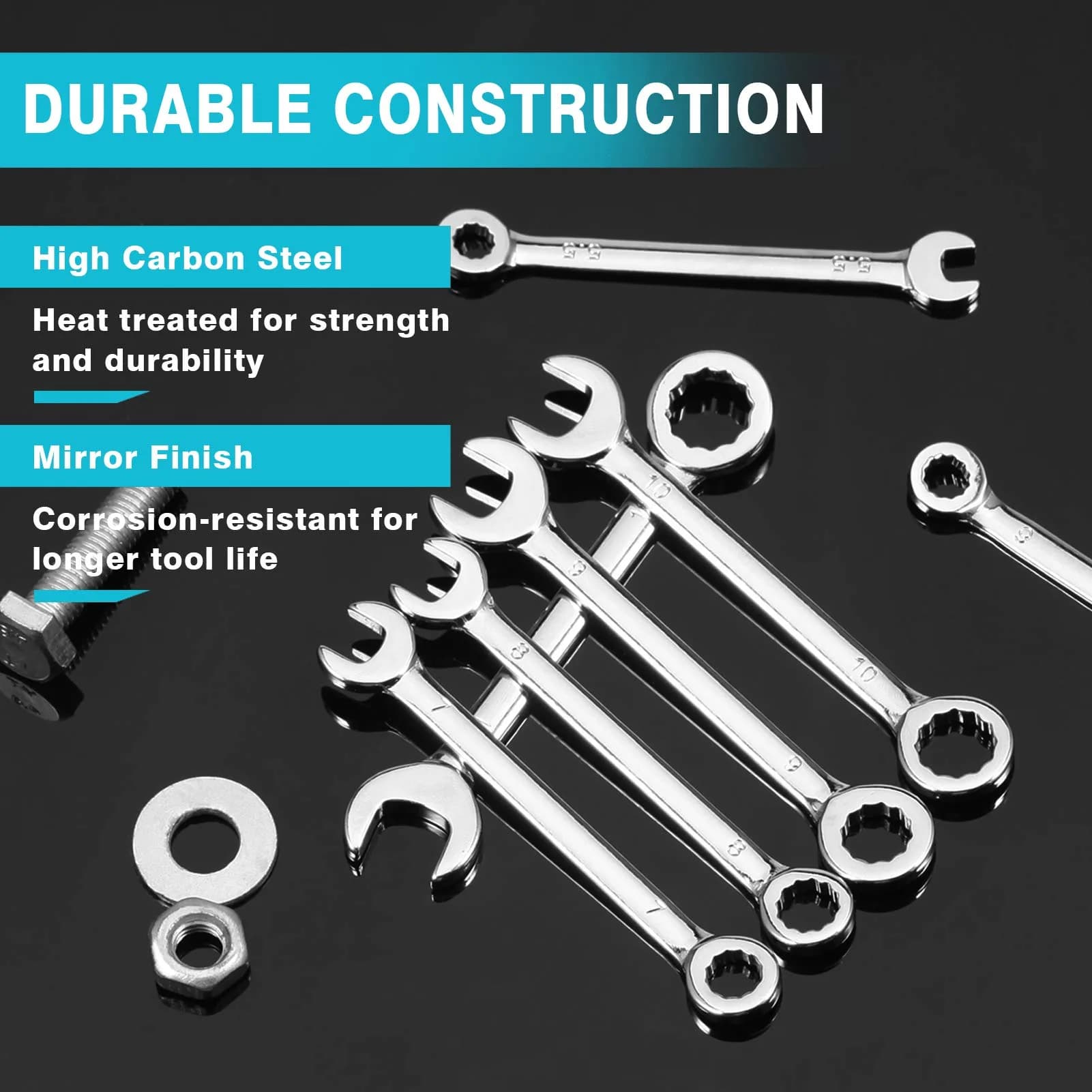 SPEEDWOX 10-Piece Metric Mini Combination Wrench Set (4mm-11mm) with Portable Pouch - view 3