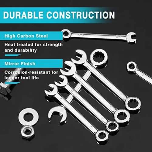 SPEEDWOX Mini Combination Wrench Set 4-11mm (10 Pcs) | High Carbon Steel with Rust-Resistant Chrome Finish thumbnail 3