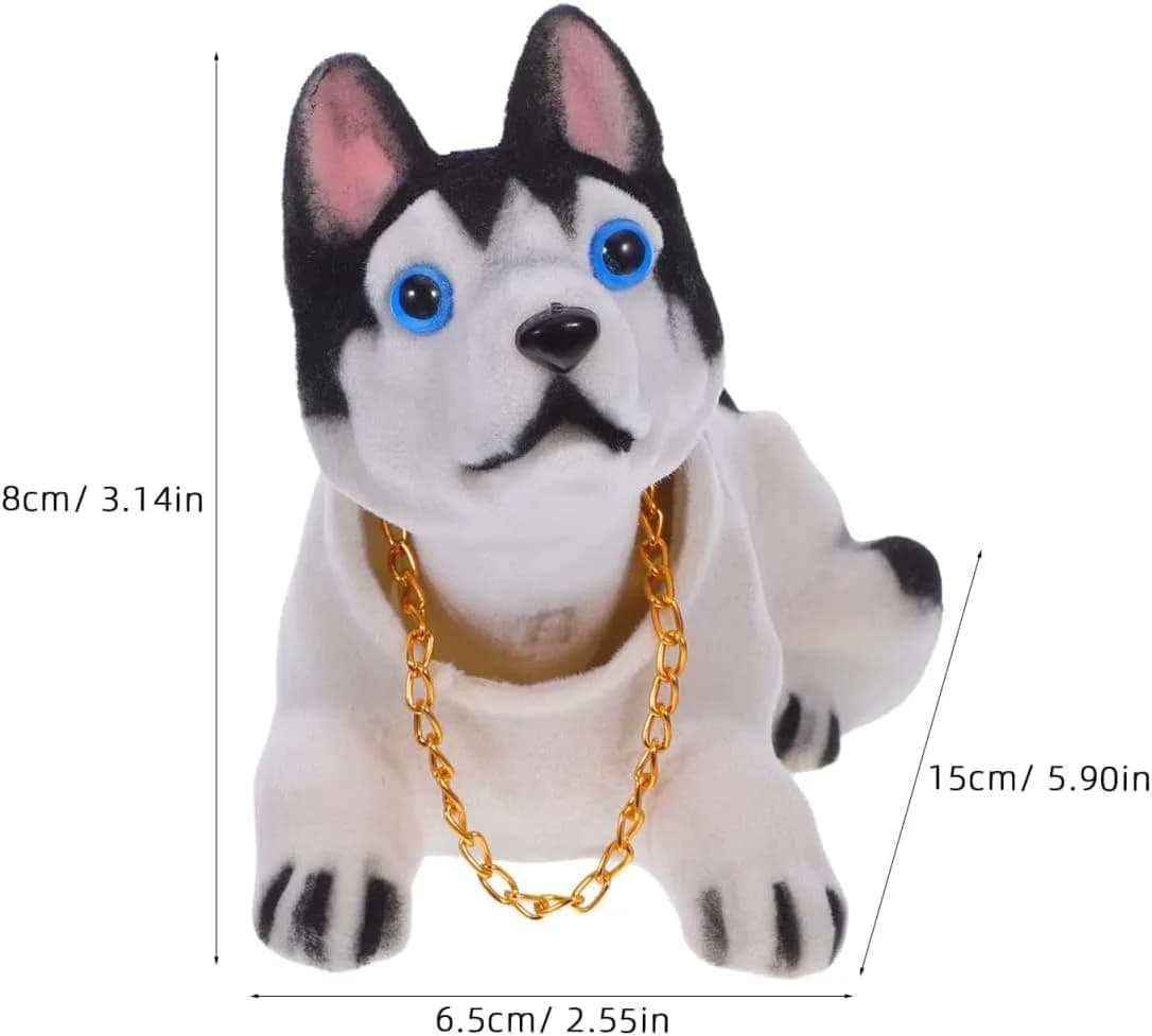 Wakauto Shaking Head Dog Bobblehead Ornament 15cm (5.91in) | Entertaining Nodding Action for Car Dashboard - view 2
