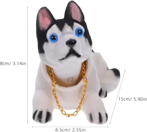 Wakauto Shaking Head Dog Bobblehead Ornament 15cm (5.91in) | Entertaining Nodding Action for Car Dashboard thumbnail 2