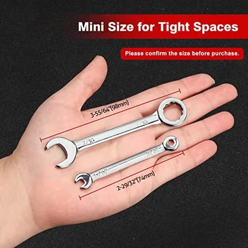 SPEEDWOX Mini SAE Ignition Wrench Set 10 Pcs 5/32"-7/16" | High Carbon Steel Rust-Resistant Chrome Finish thumbnail 5