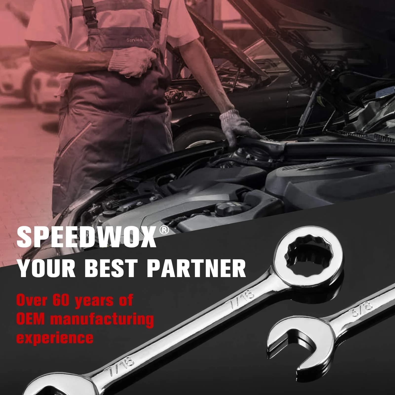 SPEEDWOX Mini SAE Ignition Wrench Set 10 Pcs 5/32"-7/16" | High Carbon Steel Rust-Resistant Chrome Finish - view 7