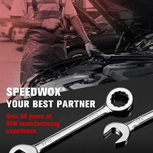 SPEEDWOX Mini SAE Ignition Wrench Set 10 Pcs 5/32"-7/16" | High Carbon Steel Rust-Resistant Chrome Finish thumbnail 7