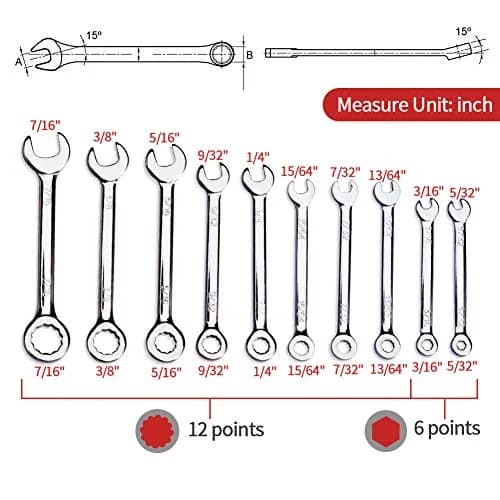 SPEEDWOX Small Wrench Set, 4mm-11mm, 5/32-7/16 Inch, 40-Piece | High Carbon Steel, Rust-Resistant Chrome Finish thumbnail 5