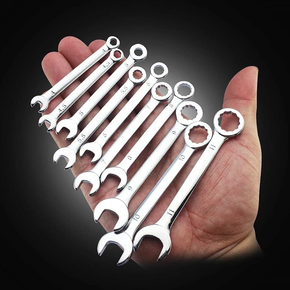 SPEEDWOX 4-Piece Mini Combination Wrench Set | 4mm-11mm & 5/32"-7/16" | Metric & Imperial - view 4
