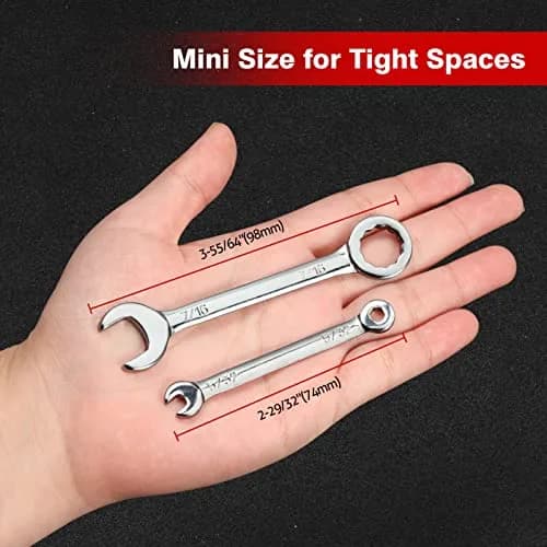 SPEEDWOX Mini Wrench Set 20-Piece 16.7cm (6.57in) | High Carbon Steel Angled Box Ends thumbnail 4