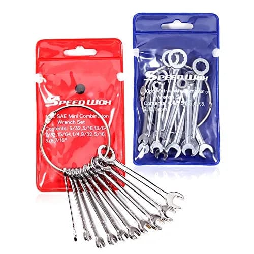 SPEEDWOX Mini Wrench Set 20-Piece 16.7cm (6.57in) | High Carbon Steel Angled Box Ends thumbnail 1